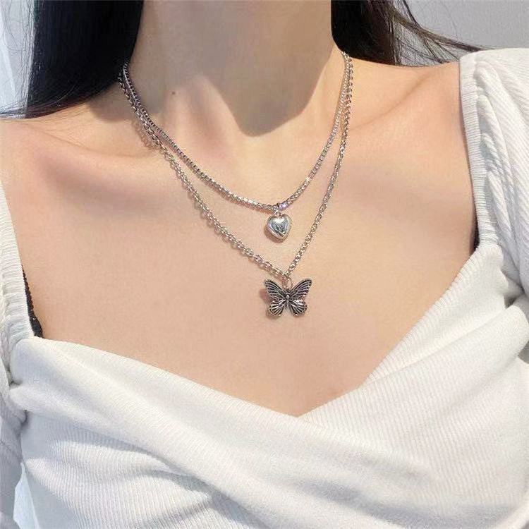 Full Diamond Box Chain Love Creative Necklaces