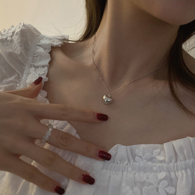 Cold Style Peach Heart Clavicle Chain Necklaces