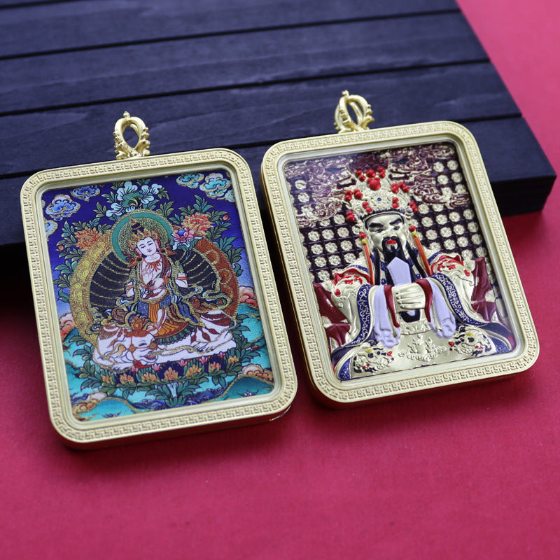 Eight Guards Dragon Five Master Three-dimensional Double-sided Tibetan Pendants