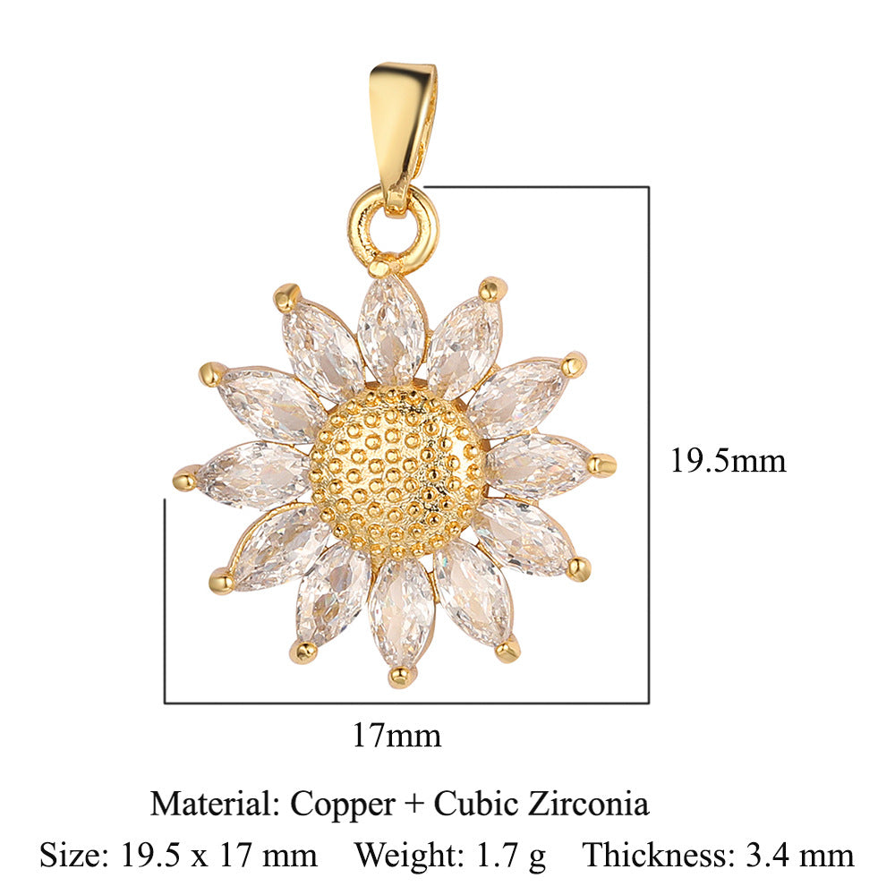 Luxury Color Zirconium Leaves Flower Four-leaf Clover Grape Cherry Necklaces