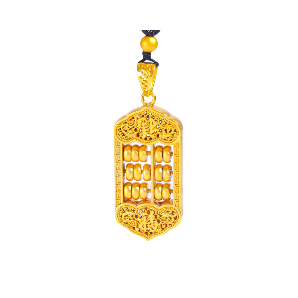 Placer Gold Fu Character Abacus Black Pendants