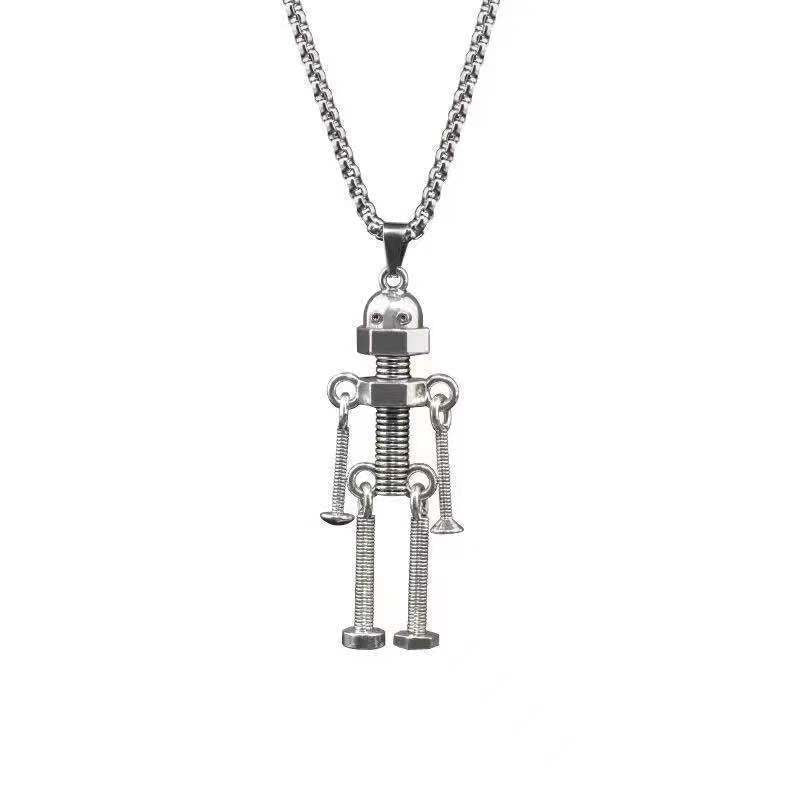 Women's & Men's Screw Robot Hip Hop Cool Long Necklaces