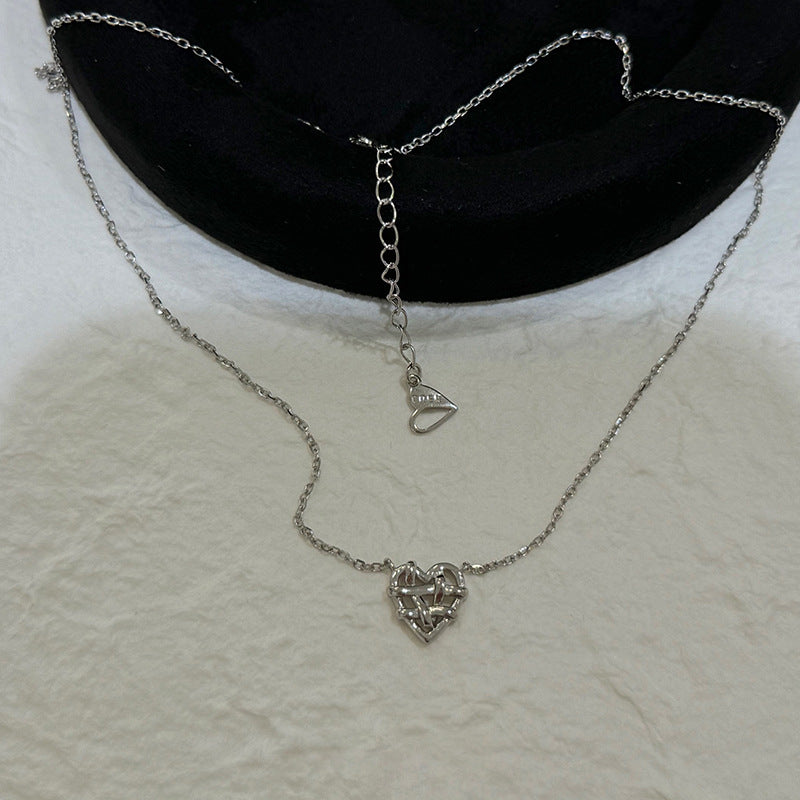 Women's Design Woven Glossy Heart Cross For Simple Personality Necklaces