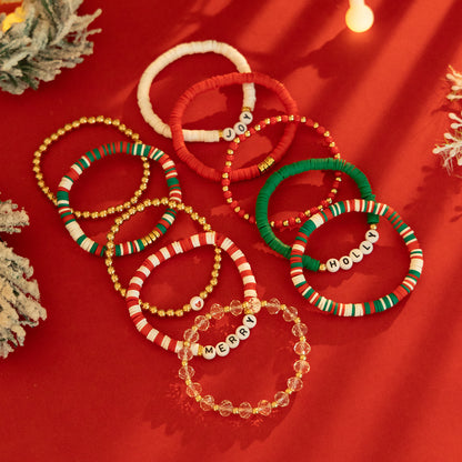Ornament Christmas Snowflake Polymer Clay Cute Style Bracelets