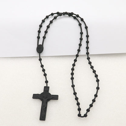 Plastic Soft Rubber Color Luminous Fluorescence Rosary Necklaces