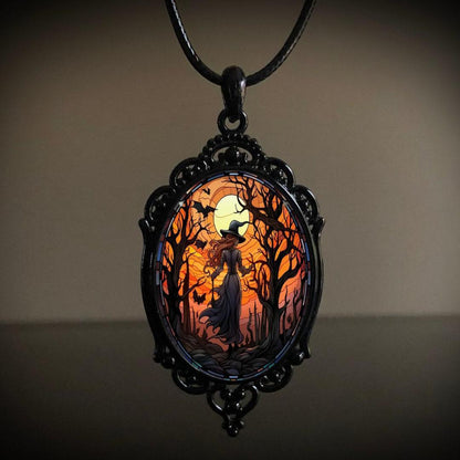 Billion Retro Gothic Crow Cross Witch Necklaces