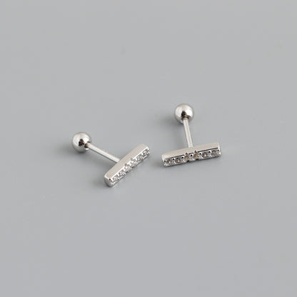 Women's Bar Screw Gold Simple Ear Bones Earrings