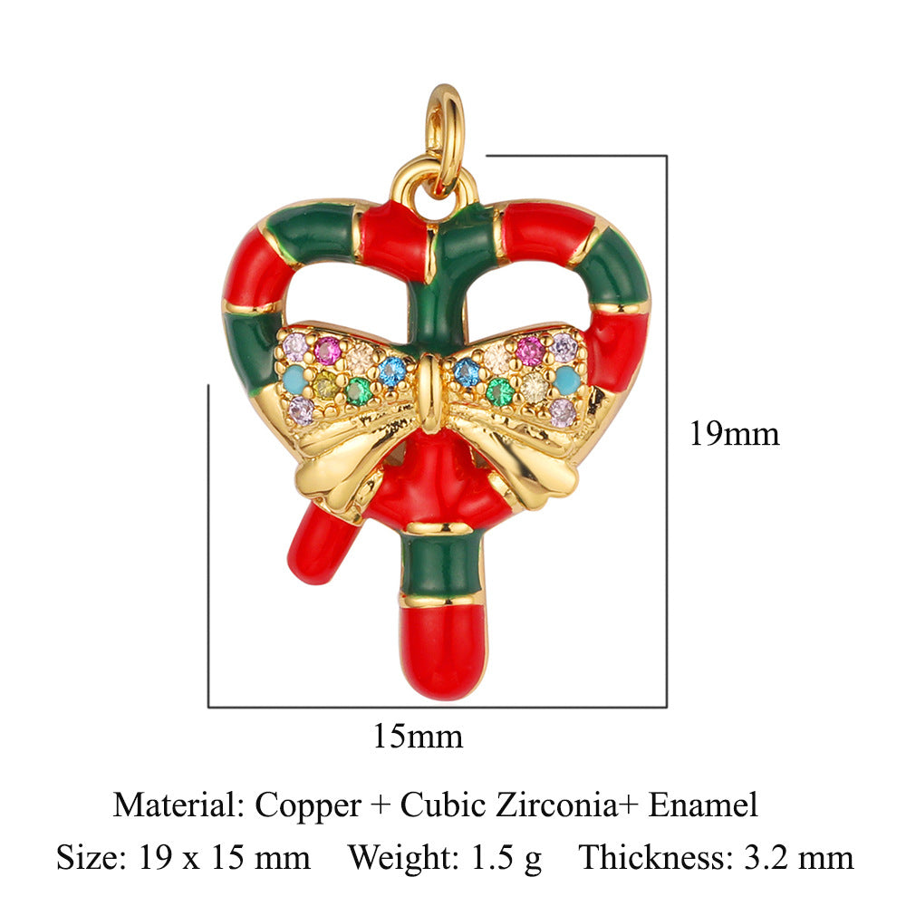 Copper Zircon Snowflake Gift Ornament Accessories Pendants