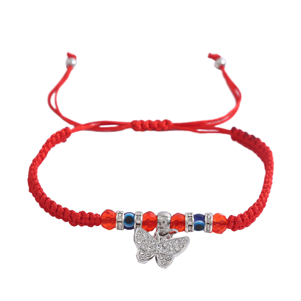 Women's Eye Palm Blue Red Rope Braid Bracelets