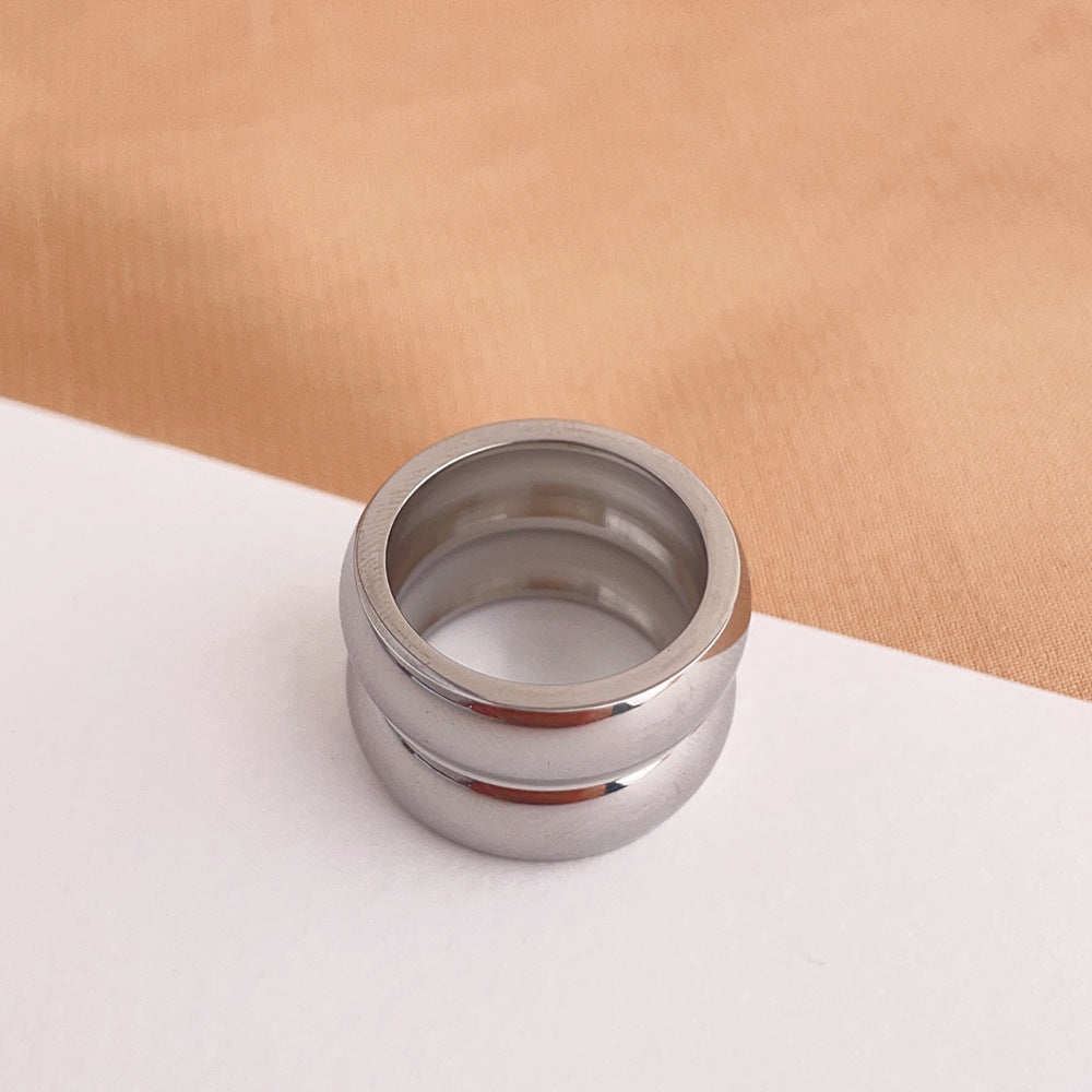 Titanium Steel High Color Retention Two Rings