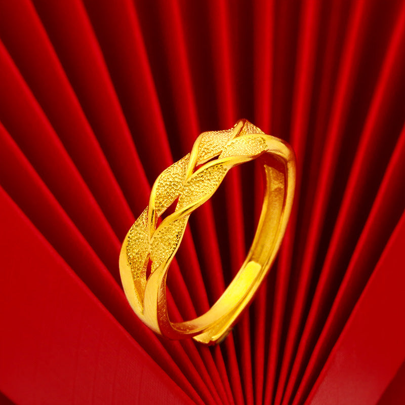 Multi Vietnam Placer Gold Open Mouth Flower Peacock Index Rings