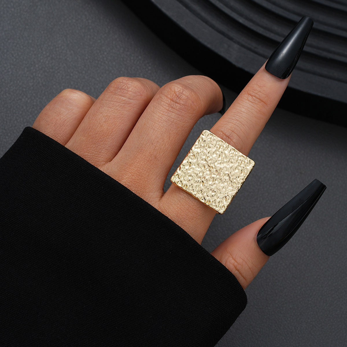 Women's Golden Irregular Opening Niche Trendy Set Graceful Rings