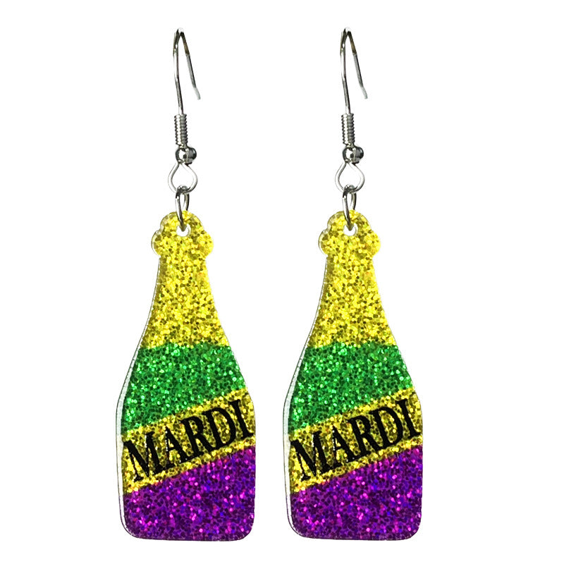 Carnival Shiny Acrylic Simple Party Parade Earrings