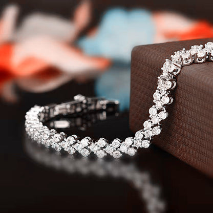 Coffee Glittering Crystal Zircon Full Diamond Bracelets