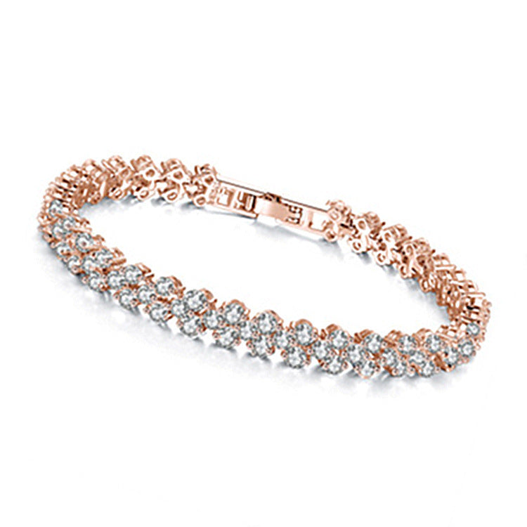 Coffee Glittering Crystal Zircon Full Diamond Bracelets