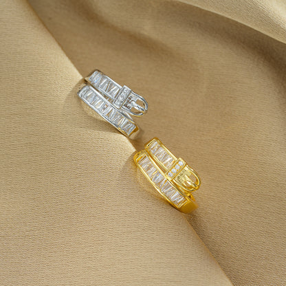 Creative Fashion Cool Personality Buckle Female Light Luxury Rings