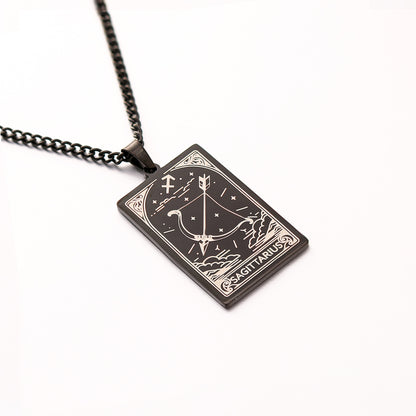 Men's Twee Constellations Logo Dog Tag Vintage Necklaces