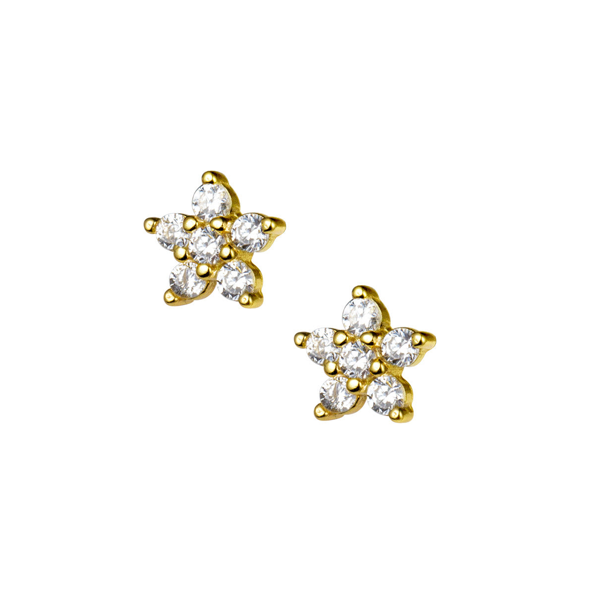 Star Ear Full Diamond Mini Pentagram Earrings