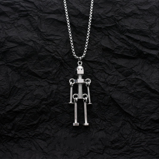 Women's & Men's Screw Robot Hip Hop Cool Long Necklaces