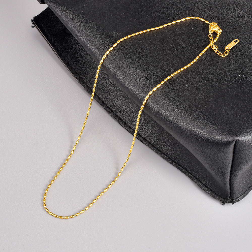 Hemp Flowers Chain Snake Bones Bamboo Titanium Necklaces