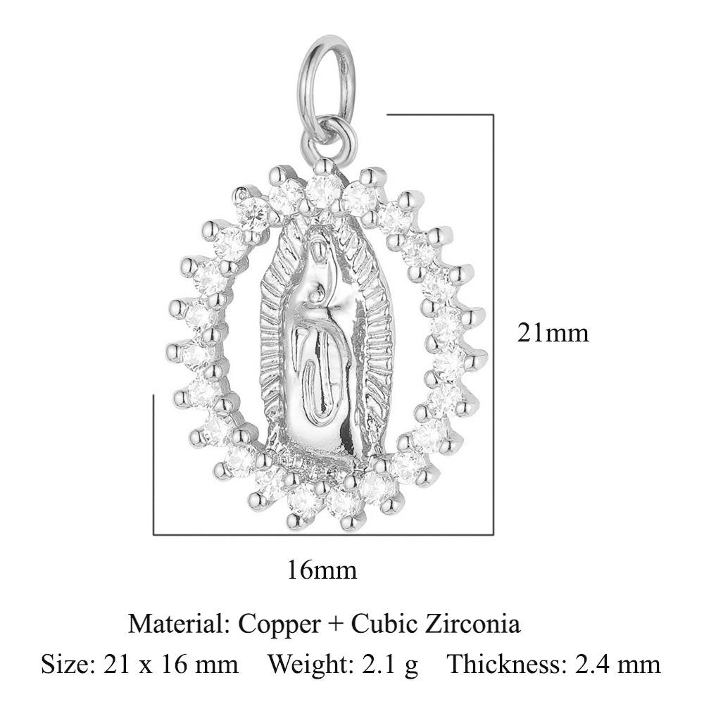 Virgin Angel Copper Zircon Cross Ornament Pendants