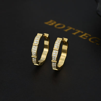 Inlaid Zircon Temperament Female Fashion Design Earrings