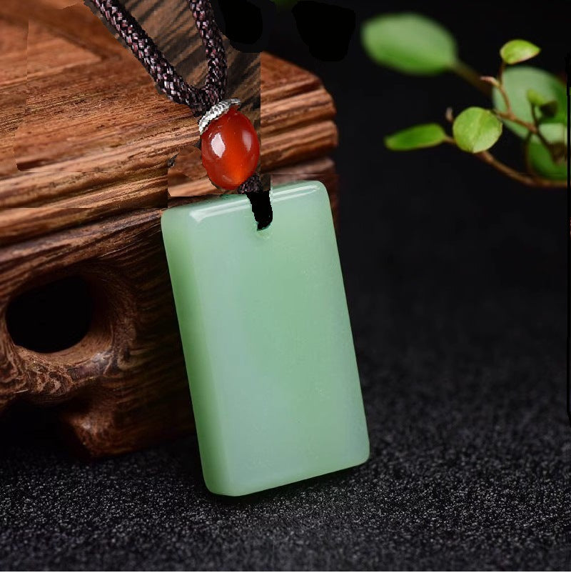 Women's & Men's Natural Jade Tranquility Peace Plate Sweater Pendants