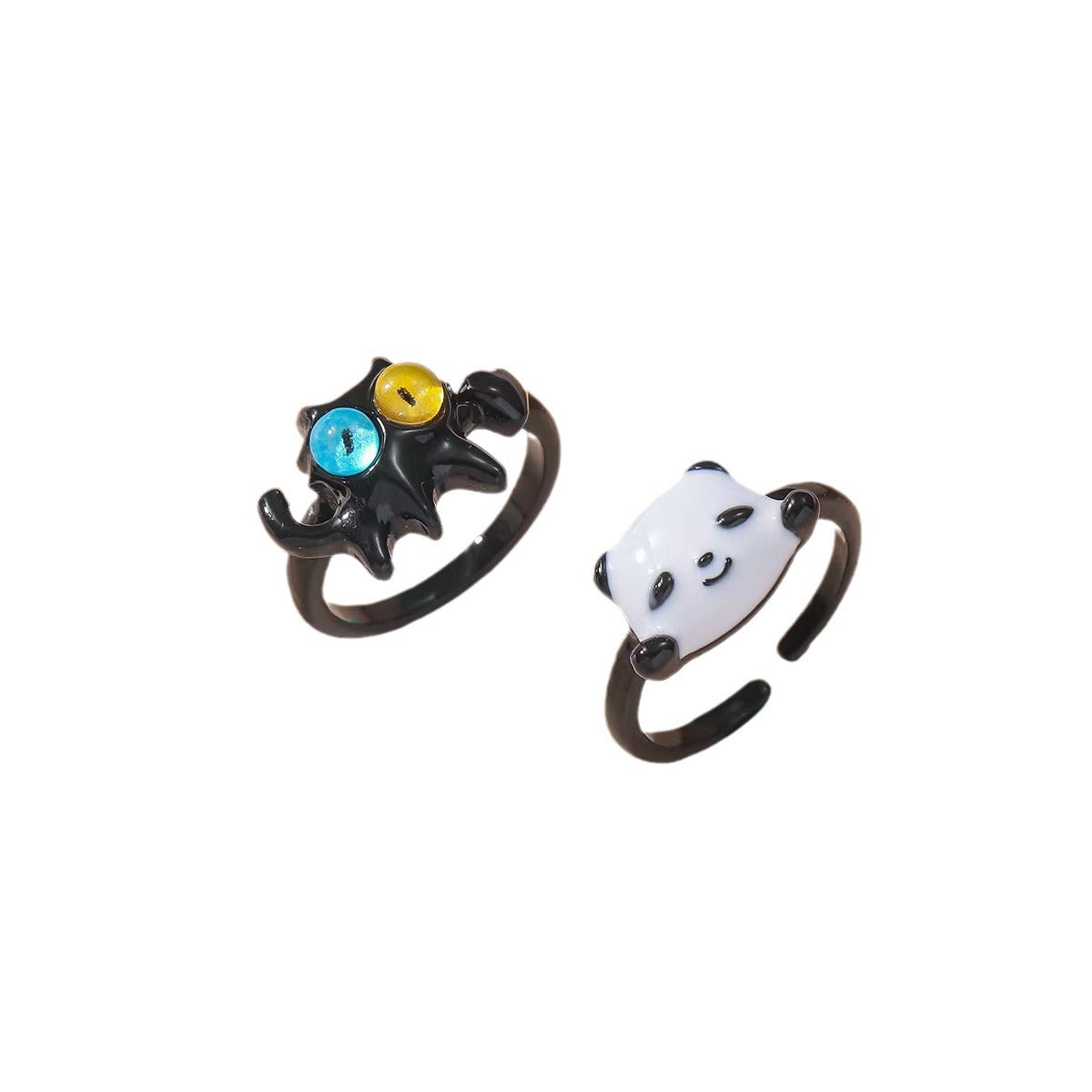 Childlike Cute Panda Alloy Personalized Niche Design Rings