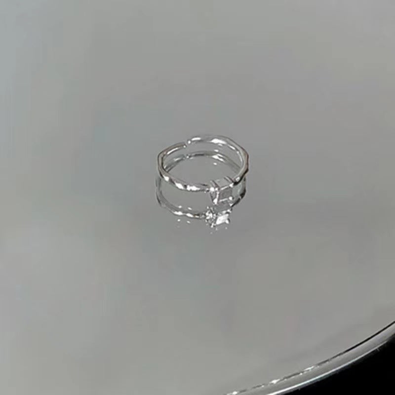 Zircon Female Simple Cold Wind Index Finger Rings