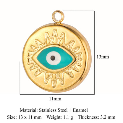 Eyes Bohemian Natural Stone Titanium Steel Pendants