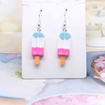 Ice Cream Candy Drink Resin Homemade Earrings