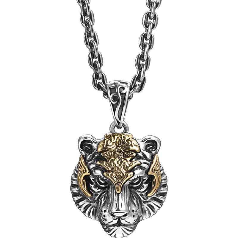 Men's Tiger Life Domineering Head Trendy Match Niche Pendants