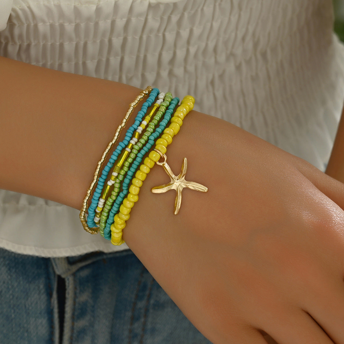 Bohemian Summer Dopamine Starfish Beads Beach Bracelets