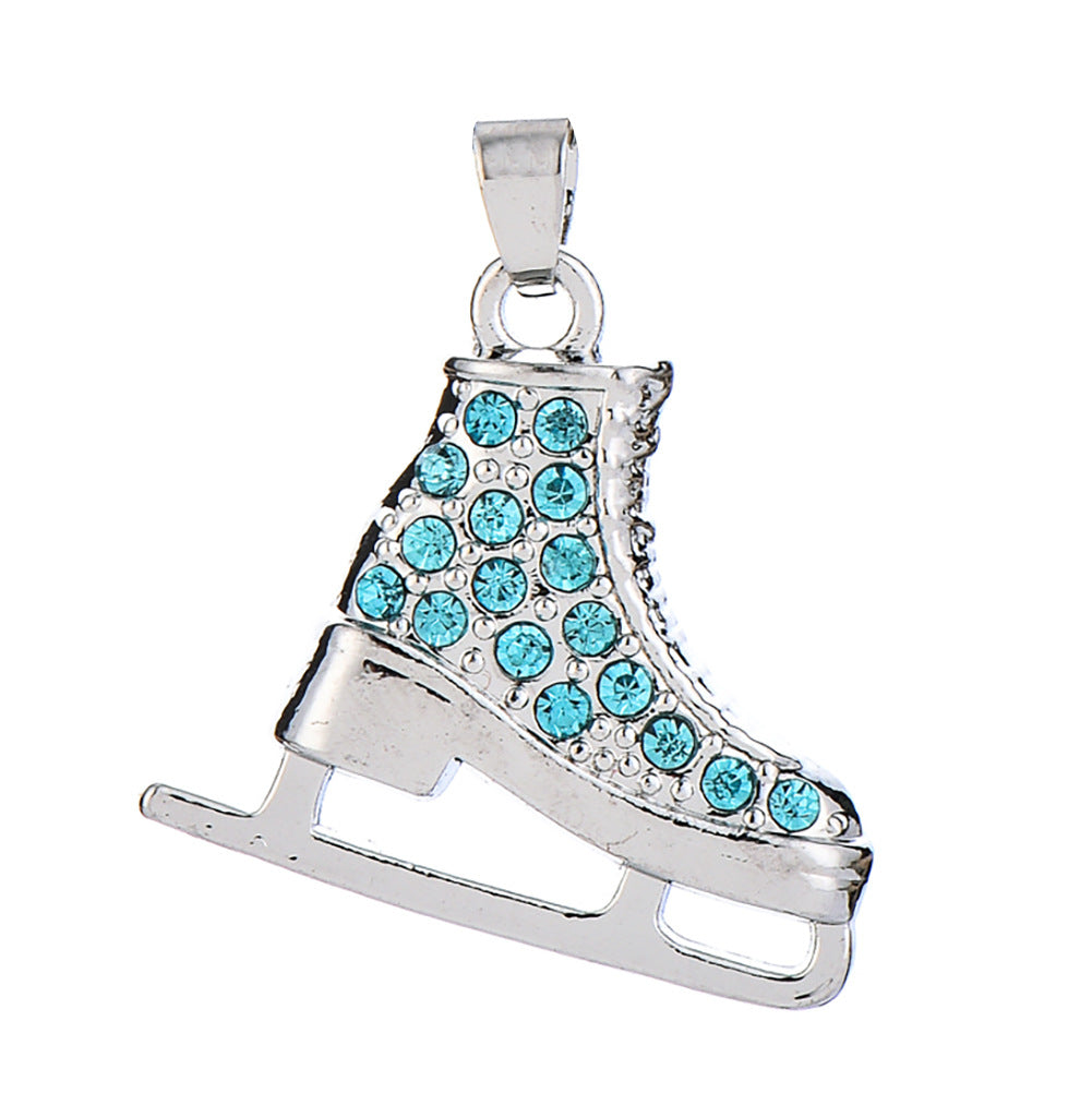 Alloy Rhinestone Skating Charm Jewelry Making Pendants