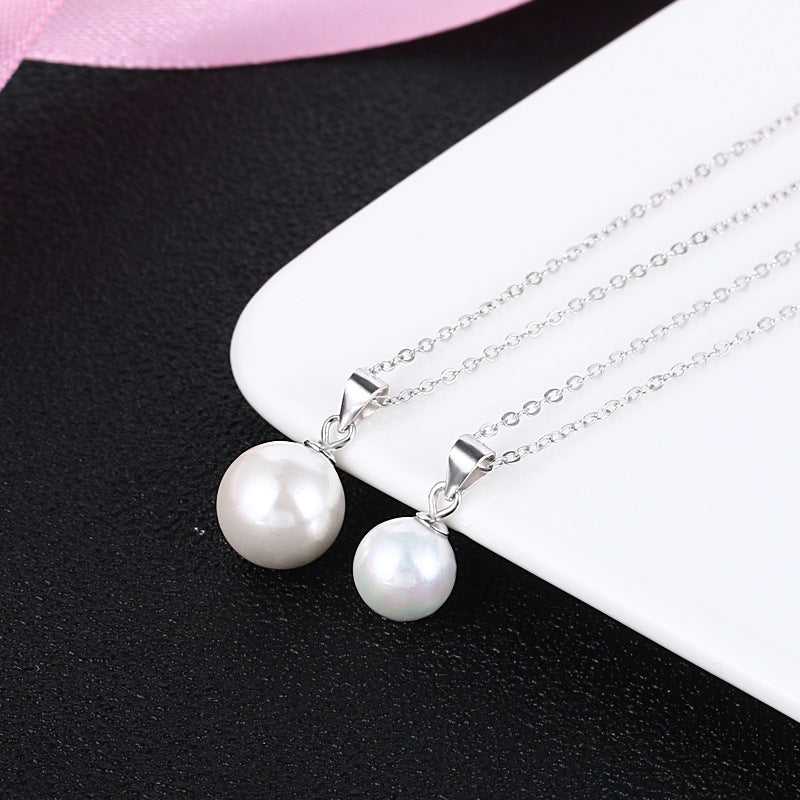 Fashion Shell Pearls Set Temperament Clavicle Chain Live Pendants