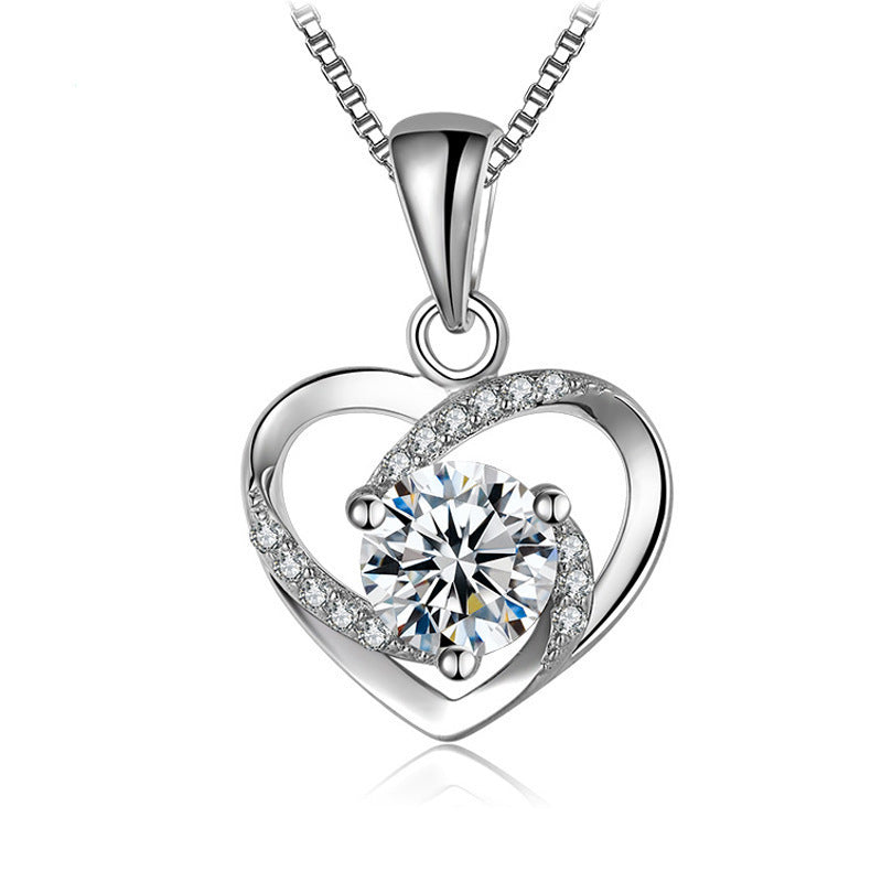 Jewelry Female Accessories Couple Heart-shaped Zircon Pendants