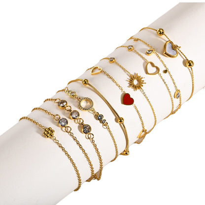 Women's Jewelry Stainless Steel Zircon Adjustable Gold Bracelets