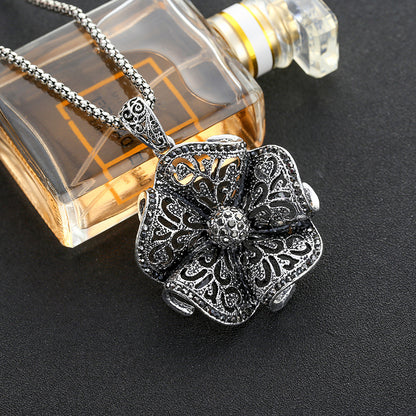 Women's Flower Sweater Chain Retro Fashion Hollow Necklaces