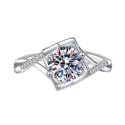 Elegant Imitation Moissanite Open Adjustable Live Broadcast Rings