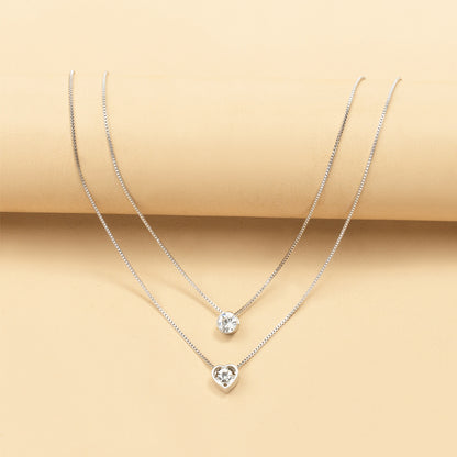 Alloy Heart Water Drops Retro Easy Necklaces