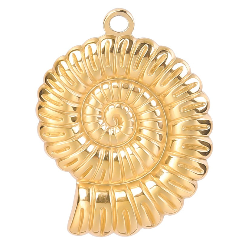 Colorful Golden Spiral Ornament Accessories Stainless Pendants