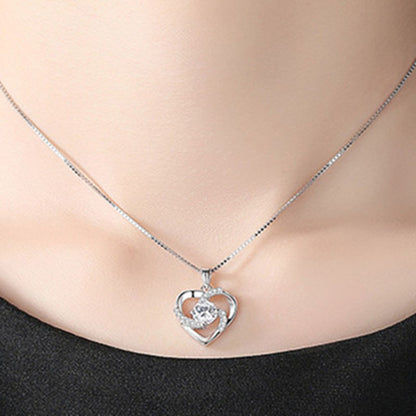 Jewelry Female Accessories Couple Heart-shaped Zircon Pendants