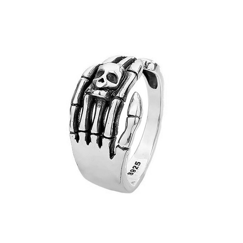 Women's Skull Punk Dark Palm Opening Light Rings