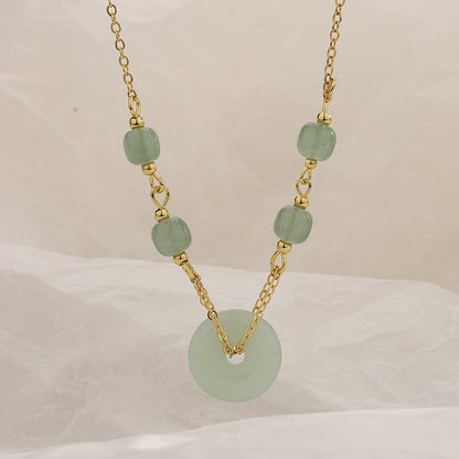 Jade Donut National Trendy Style Good-looking Temperament Vintage Necklaces