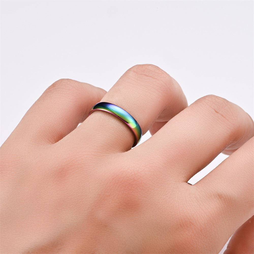 Fashion Mirror Color Rainbow Inside Outside Rings