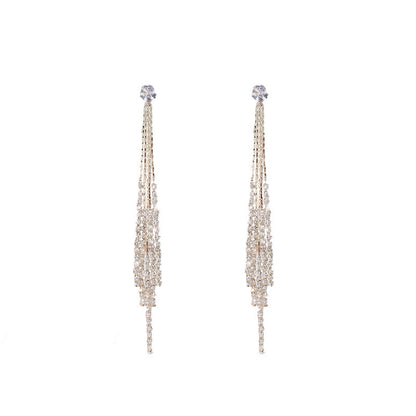 Needle Fashion Long Tassel Temperamental Personalized Earrings