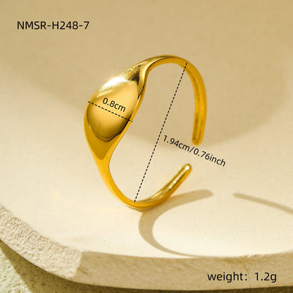 Gold Geometric Irregular Titanium Steel Versatile High-grade Rings