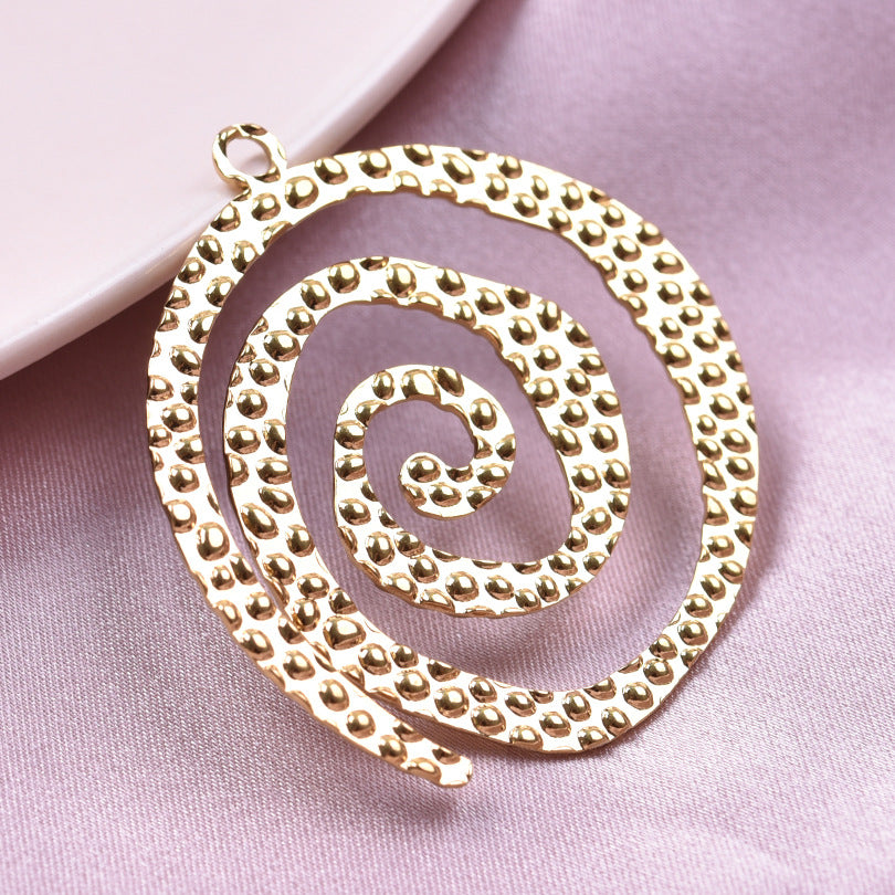 Stainless Steel Trendy Fashionable Golden Spiral Texture Pendants