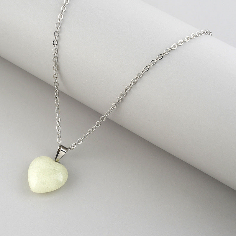 Women's New Luminous Card Heart-shaped Noctilucent Necklaces