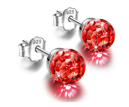 Women's & Men's Seven Colorful Earth Beads Crystal Ball Earrings